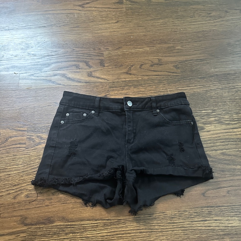 Girls Black Tractr Denim Shorts